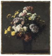 Henri Fantin-Latour Crisantemos en un florero oil